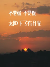不要慌,不要慌，太阳下山有月光