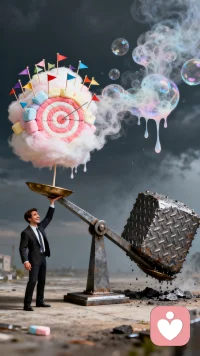 工作有目标是好事，但如果频繁立目标或者不切实际的目标，大脑会误以为你完成了这项任务，产生一种不切实际的“目标满足感”。配图