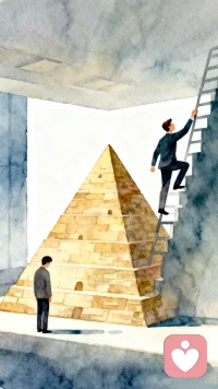 企业的内部组织结构设置往往是金字塔式的，也就是说越是上升到一定阶段以后，中、高层的职位越来越少，这就意味着越往后，职业晋升的道路，相对会越来越窄，竞争也越激烈。当遭遇职场天花板的时候，有些人对待工作，内心表现出一种不确定、不能掌控的无力感，不知道下一步是陷阱还是机会，所以宁可停留在那里。由于性格原因总是担心失败经验的影响，导致对自己没有信心，也无法承受失败带来的后果，最后放弃晋升机会。从这个例子就可以看出，只有更为积极主动的性格，才能助力我们把握机会，发挥自身优势。配图