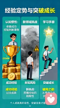 从心理学上讲，人们在对事物产生认知时，更愿意相信自己成功的经验，总是凭借自己的经验对事物进行认识、判断、归类，对事物作定势分析。但是在新的领域和时代背景之下，照搬和复制往往不能为你带来成功。我们要本着从零开始的心态去面对新的职场、新的挑战。只有通过不断学习才能应对职场乃至是社会的变化，个人的成就都是阶段性的，想要前进，就要不断突破自己的每一次“成功”。