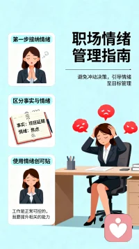 事实上，在我们的生命中，绝大部分的糟糕决定都是在冲动的时候做的。它们不是逻辑错误或是无效思考产生的误差，而是在不情愿或是无法控制负面情绪的时刻里，做出的原本可以避免的错误决定。所以，面对职场天花板时，我们要做好情绪管理，要明确情绪问题是自己的问题，最终还是要自己来处理，而不是把它推卸给别人。面对情绪的态度是要接纳情绪，要区分事实和情绪，不断去剖析追问自己，可以使用情绪创可贴，你可以默念：“工作是正常可控的，我要提升相关的能力”，把情绪问题引导到工作目标管理问题上。