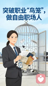 个人职业的发展，期间会出现很多“鸟笼”，你能否走出负面的“鸟笼”，关键在于突破固有思维，摆脱不必要的心理暗示，及时断舍离，才有机会解放自己的空间，做一个自由的职场人。配图