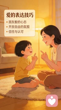 爱，是有表达技巧和表达方法的，有时候对待亲近的人，也应该有对待朋友的那种心态，创造一种开放自由的氛围。孩子只会听从他们喜欢的、信任的、认可的人的话。配图