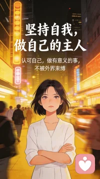 面对世间的繁华，我们拥有的最真实的就是自我。我不想成为谁，也不愿成为谁，我就是我。
坚持自我，不是固执己见，不是标新立异，是为了能够遇见更好的自己，成为更好的自己。所以，当你决定做什么事情的时候，只要认可这件事情，只要这件事情是有意义的，不要在乎身上那些莫须有的枷锁，不要在意外界纷杂的声音，坚持自我，做自己命运的主人。