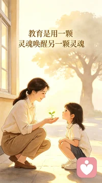 我们在孩子心中种下一颗希望的种子，可能需要若干年后才能成长为参天大树，但教育不仅仅是此时此刻的知识传授，还要有每时每刻的人文关怀。让一个灵魂去唤醒另一个灵魂，这才是教育应该有的样子。