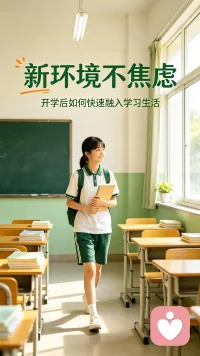 开学进入新环境，不少同学会感到紧张焦虑，不知道怎么跟老师、同学相处。
 
首先面对老师，不必过度畏惧。课堂认真听讲，有疑问大胆礼貌提问，不用害怕出错。尊重师长，保持分寸感就足够，不用刻意讨好。
 
再说说同学交往，刚到新班级，不用逼自己快速和所有人打成一片。不用急于融入圈子，先找到一两个三观合拍的朋友就很好。遇到分歧，守住自己的边界，不必一味迁就别人。
 
学习上尽快适应节奏，给自己一点缓冲时间，接纳初期的不适应。
 
记住，适应新环境需要过程。不用因为暂时的孤单自我否定。优先照顾好自己的情绪，慢慢调整，你会慢慢找到属于自己的节奏。