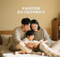 夫妻間的尊重，是孩子最好的教科書。
 相愛相敬，讓家充滿正能量。配圖