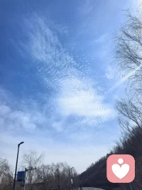 如果你此时心有阴霾，不妨走出家门，走进到外面走走，吹吹风，望望天，看此刻的天空多美美丽，也许心就打开了，晴朗了。配图