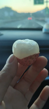 皮薄肉厚籽小，很nice的一個品種，高速上看??有荔枝樹就下高速買的人大概只有我了吧，行動力杠杠的