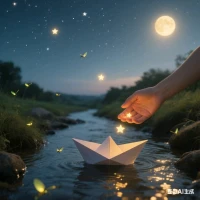 把烦恼折成纸船，让它顺着溪流漂向远方，掌心便会接住更多星光。
