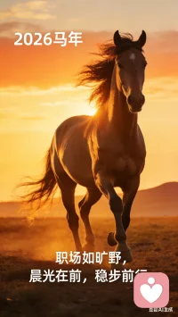 行至旷野，且将风雨作坦途
 
职场是一场漫长的修行，外人只看你跑得够不够快，只有你自己知道，每一步落地时，内心承受了多少重量。站在2026丙午马年的春光里，回望过去走过的路，或许应该给你自己，递上一杯温吞的茶。
 
这一年，是火马之年，寓意着奔腾与热烈。
 
对于身处局中的人来说，职场从来不是单纯的战场。它像一面精密的棱镜，折射出人性的光怪陆离。你见过太多猝不及防的“背刺”，也经历过无人理解的孤立。那些白天谈笑风生、深夜独自消化的时刻，那些试图向外界坦诚却又被本能冲动拉扯的瞬间，都是成长的纹理。
 
真正的专业，是学会“钝感”。
 
很多时候，最难的不是解决问题，而是在充满不确定性的关系网中，守住自我的锚点。就像你在疏导他人情绪时，不仅需要精准的知识体系，更需要一种“抽离”的智慧。不把他人的困境背负成自己的枷锁，也不被外界的评价轻易拔起内心的旗杆。
 
明白吗？你既是解题者，也是守心人。
 
马年的职场运势，讲究一个“势”字。对于有积累、有厚度的人来说，这都是一个向上突破的好年份。那些你曾经熬过的夜、扛过的难、拆解过的复杂个案，终将化作你此刻从容前行的底气。
 
不必急着向世界证明什么，也不必苛责自己必须完美。
 
行至水穷处，坐看云起时。 既然选择了这片旷野，便只管放马过去。工作是生活的一部分，却不是生活的全部。在理性的专业之外，保留一份感性的松弛，在计算得失的同时，也留一寸光阴，给具体的快乐。
 
愿你在2026年，如良马识途，既有奔腾千里的锐气，也有勒马看花的从容。 工作顺遂，内心安宁，所行皆坦途，所见皆光亮。配图