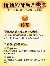 每一次情緒背后，都有一個未被滿足的需求，適時聽聽自己內心的聲音吧[機智][愛心]
?了解自己的內在需求[得意]
擺脫情緒漩渦[太陽]
?配圖