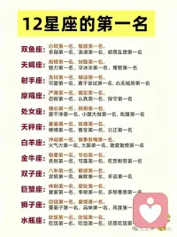 12星座的第一名配图