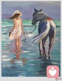 #自我疗愈 #自我整合

意象：左侧阴影的部分是如来与菩萨的一后一前的合体，右半部分是在阳光底下的穿着白色飘逸衣裙的少女与棕色的马。起初，少女与棕色的马处于一种奔跑停歇，奔跑的一种状态。她似乎有一些孤独，还有一些不安在里面，所以她和马儿一直在奔跑。然后我邀请她和左侧的如来去连接，如来邀请她走到他身边，并把她抱到怀里，她坐在他的臂弯依偎在他的肩膀，觉得从未有过的踏实和欢喜。然后在这种美好的感觉待足了以后，她和马儿重新上路，但是这个时候，是一种从容闲散的漫步的状态，她和马儿可以与周边的环境去互动，然后享受这种慢节奏。


#意象对话疗法与格式塔疗法的结合

如来/菩萨后前合体代表阴阳智慧慈悲的圆满，象征更高的自我、宇宙的智慧与慈悲。

白衣少女代表探索中的真我。

棕色的马名曰为“逸”，代表身体本能，生命力、驱动力。


意象图名曰为《抱一》

真正的完整，
不是消灭某一半，
而是让内心的“阴”（接纳、滋养、寂静）与“阳”（行动、表达、生机）相互哺育。配图