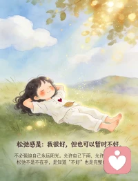 人生没有标准答案
早上还在精心摆盘，
晚上就瘫在沙发吃外卖；
今天热爱社交，明天只想独处。
这不是分裂，这是真实。
矛盾，不是需要修复的裂缝，
而是我们每个人内在的结构。
接纳这些矛盾，
停止用“标准答案”审判自己，
才是与自己和解的开始。
和解，不是变得完美，
而是允许自己同时拥有认真和凑合、精致和懒散、坚强和脆弱。
以下9张卡片，
送给正在学习与自己和解的你。
你见过的我是真的，
你没见过的那部分也是真的。
人生是旷野，不是轨道。
允许自己偶尔脱轨，
允许自己“没用”，
允许自己暂时不好。
我们不用活成标准答案。