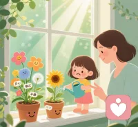 『??·情緒小園丁』
       告訴孩子：“情緒像花園里的花，開心是向日葵，難過是含羞草，每種情緒都值得被看見和照顧。配圖