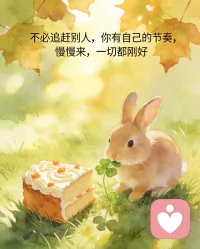 日子慢慢走，把生活过成喜欢的模样，不慌不忙，自在发光。
不必追赶别人，你有自己的节奏，慢慢来，一切都刚好。配图