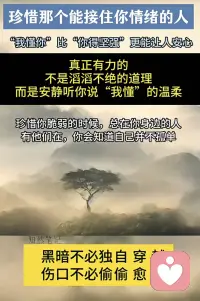 珍惜那个能接得住你情绪的人