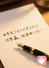 世界是個巨大的草臺班子
你想贏，就要敢上場配圖