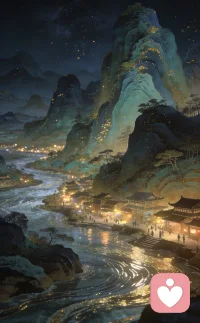 星河入梦，灯火可亲。配图