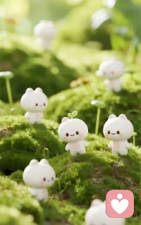 清晨的第一缕光落在苔藓上，也落在你身上。
新的一天，带着软萌的好心情出发吧，早安✨