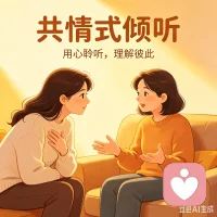 倾听师的秘密武器：

只共情、只倾听、不评判、不说教、

不替来访者做决定、

不催单、不否定情绪。配图