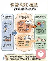 【心成长心成长[爱心][爱心]

情绪ABC模型，认知影响情绪的核心机制[玫瑰][玫瑰][玫瑰]配图