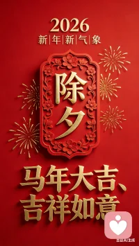 今天是除夕，祝大家除夕快乐哦，又到了一年一度熬夜看春晚的时候啦！配图