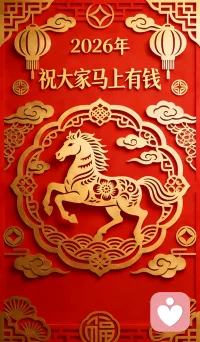 2026马年到来了，祝福大家新春快乐，万事如意，一帆风顺，马年大吉！配图