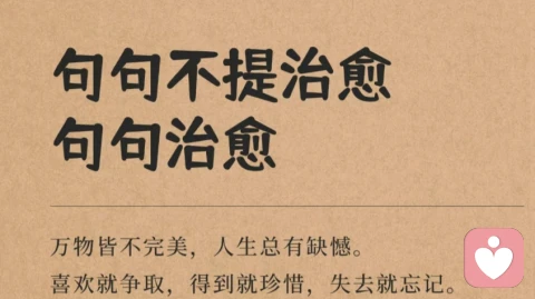 句句不提治愈,句句治愈