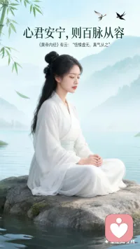 心君安宁，则百脉从容。

《黄帝内经》有云：“恬惔虚无，真气从之。”情绪之淤，譬如川流壅塞，久则腐秽丛生。若能使喜怒有节，悲欢不滞，则五脏气血如春水融泄，周流无碍。

所谓“百病不侵”，不过是心湖不起浪，身自无风波罢了。配图