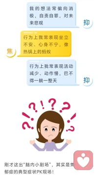 分清焦慮和抑郁的區(qū)別，不要找把自己想的病了，那就真的病了，要陽光些，偶爾的不開心沒事的