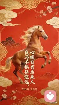 良马不惧征途远，心暖自有后来人。配图