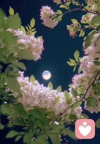行船入夜时，恰逢江月升。
影似并肩赏，心海万里近。配图
