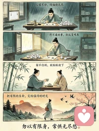 人生不过数十载，别拿有限的身躯，去承接无尽的忧愁。

陆游写：勿以有限身，常供无尽愁。

人这一生，烦恼是永远不会断的。

可我们的时间、精力、身体，都是有限的。

很多事想不通，就别反复内耗；

很多人留不住，就不必苦苦纠缠。

更何况许多东西只是披了人皮的妖魔鬼怪，

更要及时远离……



不必为还没发生的事焦虑，也别为已经过去的事耿耿于怀。

好好善待自己，把有限的日子，留给值得的人和事。