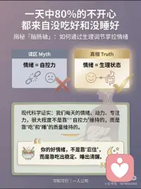 人体 90% 的血清素（让你平静、愉悦、睡得好）是由肠道菌群指挥肠道细胞制造的，大脑自己只生产不到 10%。
也就是说——
你想快乐，得先问问肚子里的三斤菌答不答应。
营养学管这叫 “脑肠轴”：
膳食纤维 → 喂饱益生菌 → 发酵产生丁酸盐 → 刺激血清素合成 → 信号顺着迷走神经传给大脑。
而中医不看菌，看脾气。
脾主运化，脾在志为思。
脾胃被湿气困住、被肝气欺负，人就容易钻牛角尖，闷闷不乐。
所以古人治情绪病，常从一碗小米粥、一根山药入手。
🍽️ 双向调理的快乐吃法：
🔬 给菌群加餐（养丁酸）
▪️ 隔夜燕麦碗 + 无糖酸奶
▪️ 放凉的土豆、红薯（抗性淀粉翻倍）
▪️ 秋葵、山药、银耳（粘液多糖是顶级益生元）
🌿 给脾胃减负（健脾疏肝）
▪️ 小米粥油——胃黏膜的温柔保护层
▪️ 蒸铁棍山药——补脾阴，给身体托底
▪️ 茯苓煮水——把困住脾胃的湿气渗走
▪️ 黄花菜（忘忧草）——解胸中郁气
✨ 养情绪，从养肠开始。
肚子舒服了，眉头会自己松开的。配图