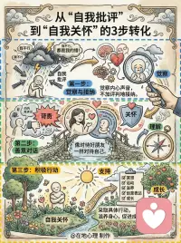 从自我批评到自我关怀的3步转化配图