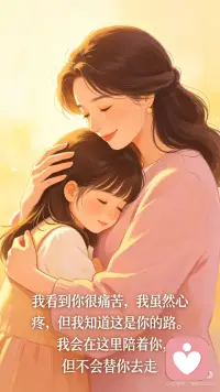 “妈妈会在这里陪着你，但不会替你走”
潜意识的运作模式是你想破脑袋也想不到的，我最痛恨母亲的隐形控制用内疚来控制别人，我居然也无意识的用在了女儿的身上，以此来保证对母亲的爱和忠诚，这就是创伤的代际传递。如果不学习精神分析，估计我一辈子也看不到，还每天活在无尽的自我感动和痛苦之中。
 
我看到了，我学会了我最痛恨的方式。这不是因为我坏，而是因为那个小女孩，当年只学会了这一种生存语言。现在，我为那个被迫学会用内疚来连接世界的自己，感到深深的悲伤。爱是轻盈的，它不该如此沉重，沉重的是想要证明自己爱和受伤用以让别人内疚的受害者情节！
 
所以，女儿，从此以后，妈妈放你自由，不再用亲情绑架你，不再用为你好裹挟你，你的人生你做主！妈妈也不再去演那个表面无所不能内心压抑麻木的自己，妈妈会开始学着做一个有血有肉、会痛、会受伤、会犯错、也会努力成长的普通人，而你，可以焦虑、可以低落、可以莫名其妙想哭、可以内耗、可以心累，这不是你的错，是我们家庭系统的情感连接出了问题，每个人都在用语言或症状表达，却无人肯听。你为这个家承受的痛苦妈妈看见了，你逼着妈妈一点一点活过来的心意妈妈也收到了，谢谢你，我的宝贝女儿！配图
