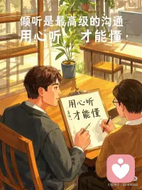 🌟每日心语｜做一个倾听者
“倾听是最高级的沟通，用心听，才能懂🎧  ”
你是不是常常觉得：
“为什么沟通总是达不到效果？”
急于表达自己的想法，
忽视对方的情绪和需求，
总觉得沟通变成了“各说各话”？
其实，倾听不是一种被动的技能，
而是一种主动的选择——
你选择机械式地回应，
还是真心实意地走进对方的世界？
比如：
工作中，同事情绪低落地说“压力好大”，
与其直接说“你加油，我可以帮你的忙”，
不如先问“你最近是不是遇到了什么困难？我能帮上忙吗？”
生活中，朋友倾诉“最近很累”，
与其直接说“你休息一下就好”，
不如先说“听起来你最近真的很辛苦，能具体说说吗？我愿意听你说。”
从今天开始，
试着这样做：
1️⃣ 遇到沟通时，先停下忙乱，专注于对方的表情和语气
2️⃣ 不急于打断或给出建议，先听完对方想表达的全部内容
3️⃣ 学会回应对方的情绪：“听起来你真的觉得……”“我能理解你的感受。”
沟通不是单向的输出，
而是双向的倾听与理解。
当你学会用心倾听，
你会发现：
对方不仅得到了回应，
更感受到了被理解和被爱的温暖❤️
记住：
倾听不是为了反驳或回应，
而是为了走进对方的世界，
让关系更温暖，让世界更美好🌍配图