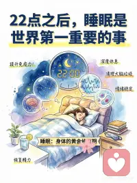 22点之后，睡眠是世界第1️⃣重要的事
从《今晚好眠》中摘录了一些简单实用的睡眠tip配图