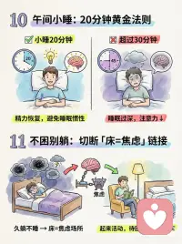 22点之后，睡眠是世界第1️⃣重要的事
从《今晚好眠》中摘录了一些简单实用的睡眠tip配图