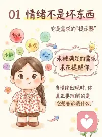 读懂情绪背后的需求💡情绪急救指南｜和
👉那些突然涌上来的情绪，像天空飘过的云☁️，看似随机，其实藏着心底的悄悄话。最近发现，读懂情绪背后的需求，就像找到了打开心门的钥匙。
👉当你莫名烦躁时，别急着责怪自己。那可能是身体在喊“我需要呼吸”🌬️，给生活留白，让紧绷的弦松一松，反而能听见内心的声音。
👉委屈的时候，试着蹲下来抱抱自己。眼泪不是软弱，是心灵在给情绪找出口💧。承认“我需要被看见”，比硬撑着假装坚强更有力量。
👉焦虑像小刺猬蜷在心里？问问自己：“这是真实的危险，还是想象的风暴？”✨把担忧写下来，会发现大多烦恼不过是纸老虎，一戳就破。
👉最后想对你说：情绪没有好坏，每一种感受都值得被温柔对待💖。学会和自己的情绪和解，就像给心灵撑了一把伞，无论晴雨，都能从容前行。配图