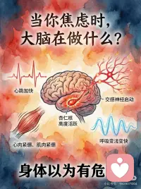 呼吸不是放松技巧，而是神经系统开关
很多人练呼吸，是因为“想放松”。
 
但从神经科学的角度看，
呼吸真正改变的，并不是情绪本身，
而是神经系统的运行模式。
 
当你焦虑、紧张、过度思考时，
大脑的警报系统（杏仁核）处于高度活跃状态。
交感神经启动，
心跳加快，呼吸变浅变快，
身体默认“有危险”。
 
这时候如果你只靠“想开一点”，
大脑并不会买账。
 
但呼吸不一样。
当你刻意拉长呼气，
副交感神经（尤其是迷走神经）会被激活。
心率开始下降，
肌肉慢慢放松，
大脑收到一个非常具体的信号：
现在是安全的。
 
平静并不是被说服的，
而是被身体确认的。
 
所以呼吸练习真正有效的地方，
不在于“深”，
而在于“慢”和“长”。
 
尤其是呼气——
它是神经系统的刹车键。
 
你不需要一次练很久。
当你快要被情绪卷走时，
只做一件事：
调整呼吸
重复几轮。
 
不是为了马上变好，
而是让系统重新获得调节能力。
 
很多时候，
我们需要改变的不是想法，
而是节律。
当节律稳定，
大脑才会慢下来。配图