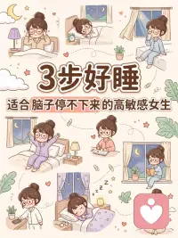 以前越躺越清醒，换了这3个习惯终于早睡了
我现在越来越觉得，
高敏感女生真的需要一个属于自己的睡前“仪式”。
 
这不是为了精致[星R]，
也不是为了强迫自己变的自律，
而是因为我们白天真的接收了太多东西。
 
到了晚上，
如果没有一个缓冲，
那些没被处理完的情绪、对话、担心和小细节，
就会在脑子里反复播放。
 
所以我会在睡前留一点时间给自己，
💤拉一拉紧绷的身体，
💤写下几件脑子里还挂着的小事，
💤然后把手机放到够不到的地方。
 
做完这些以后，
我会明显感觉自己没有那么“兴奋”了。
好像终于从白天的状态里退出来，
也不用再继续回应、接收任何人的信息，
也不用再内耗自己了。
 
如果你也是那种晚上很难关机的人，
可以试试给自己一点这样的睡前时间。
不是为了立刻睡着，
而是为了先把自己慢慢放回安静里。
 
这种变化，比突然自律更真实。配图