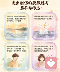 创伤后，疗愈与脱敏是关键。
消耗意志力把创伤压抑在潜意识层面，表面上看起来岁月静好、风平浪静
但那些被压抑的创伤一见到敏感源就跳出来小题大做
当你讲创伤经历就跟讲别人的故事一样，一点情绪都不起，说明已经不在乎这件事，疗愈了
假如讲时还声泪俱下，有明显生理反应，说明还有很多郁结情绪没有宣泄完
疗愈就是要用现在的智慧有意识地重构当年的经历
有的创伤比较大而且持续发酵的时间又比较长久，不可能只做几次就能和解的。
每做一次功课，你对敏感源的敏感程度就会降低一点，经过长时间的强化，直到完全脱敏。
第一步：有意识回放创伤情境
1.当时受创伤情境的画面
2.当时的状态、感受和情绪
3.当时无意识层面的限制性信念
当创伤记忆再现脑海时，同时激活当时的情绪状态，甚至会引起生理反应。
如果创伤太大，提取时要适可而止，不要让情绪反应太过激烈
第二步：换框，用今天的智慧应对当年的危机
用更高格局、更远视野、更理性的思维来审视当时的事件和你的反应。
用更高的智慧和更理性的思维改写那个故事，才有可能把自己从痛苦中解救出来
第三步：刷新底层软件
1.过去错误解读
2.伤害方受他自己成长经历，认知水平和社会环境影响
3.加害方行为真极端，罪不可恕
要从仇恨中走出来，释放内存干真正重要的事情
宽恕的受益者不是加害方，而是你自己。
加害方甚至都不知道你还在较劲，只有接纳事实、原谅对方才能释放内存，开辟新的生活。
不能放下仇恨，仇恨就一直占据着潜意识，时不时引发过激反应。
盘—拷—关—回—换—谈”的创伤脱敏全流程
盘点：
自己屡屡被引爆的过激反应模式，最近爆发的激烈情绪反应是最好的线索
拷问：
用理性思维拷问自己为什么对此类事情如此敏感，反应如此激烈，追溯童年的类似相关经历。（过激反应模式隐藏在潜意识层面，并不容易发现）
关联：
把过激反应和童年创伤事件进行关联，找到“过敏源”​（很多时候，找到问题就解决了问题的大半）
回放:
回放创伤经历，在脑海里调出创伤情境的画面以及随之而来的负面情绪,潜意识层面形成的限制性信念，注意要适度
换框：
用现在的智慧和思维重新审视当年的事件，从而升级对事件解读的故事版本
谈话：
用持续与自我谈话的方式把新的故事版本和反应程序植入潜意识。配图