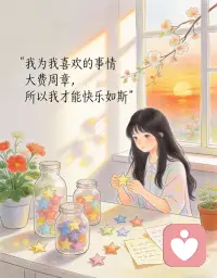 为我喜欢的事情大费周章，所以才能快乐如斯
[樱花R]一定要爱着点什么，恰似草木对光阴的钟情。
 
[樱花R]我为我喜欢的事情大费周章，所以我才能快乐如斯。
 
[樱花R]这短短的一生，我们终会失去，不妨大胆些，爱一个人、攀一座山、追一个梦。
 
[樱花R]每一个不曾起舞的瞬间，都是对生命的辜负。
 
[樱花R]生活没这么复杂，种豆子和相思或许都得瓜，你敢试，世界就敢回答。配图