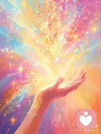 相信生活一定会越来越好的💫
✨一只手伸出去接住飘落的星尘，光芒粒子闪耀四周，仿佛在接收宇宙的智慧与治愈，营造出一种宇宙连接和神圣祝福的光环。
🎯相信一切都会有美好的结果。
💗让我们心怀希望，迎接美好！配图