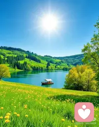 能量山水图片
一湖碧水映青山，两岸风光入画来。
远山含黛迎朝日，近水浮光送晚晴。配图