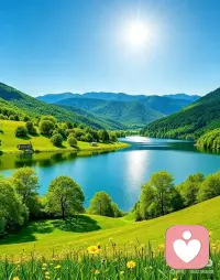 能量山水图片
一湖碧水映青山，两岸风光入画来。
远山含黛迎朝日，近水浮光送晚晴。配图