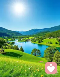 能量山水图片
一湖碧水映青山，两岸风光入画来。
远山含黛迎朝日，近水浮光送晚晴。配图